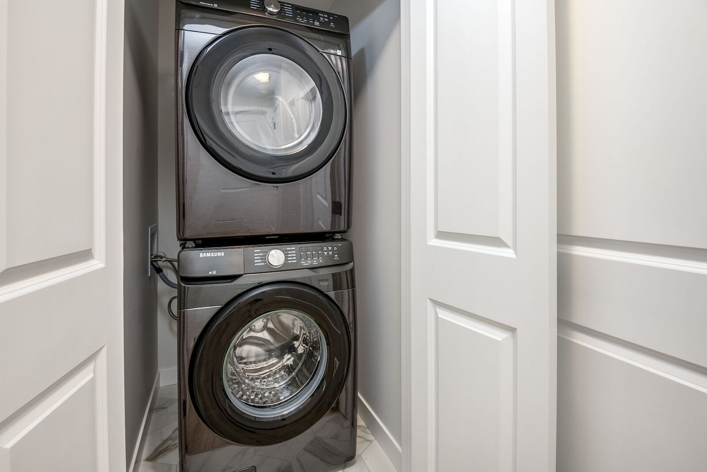 Stacked in-suite laundry